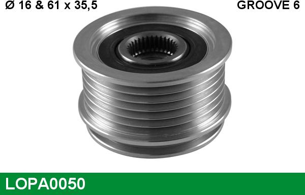 LUCAS LOPA0050 - Pulley, alternator, freewheel clutch car-mod.net