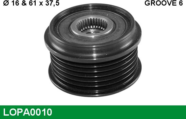 LUCAS LOPA0010 - Pulley, alternator, freewheel clutch car-mod.net