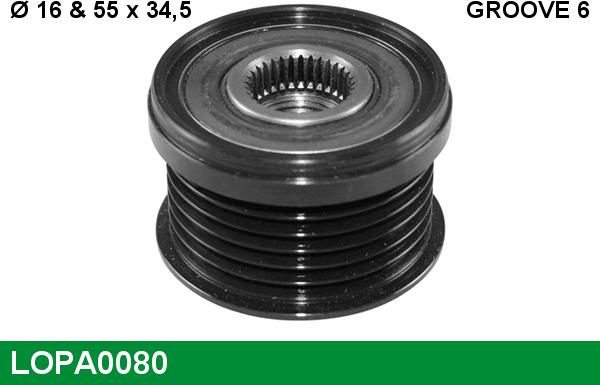 LUCAS LOPA0080 - Pulley, alternator, freewheel clutch car-mod.net