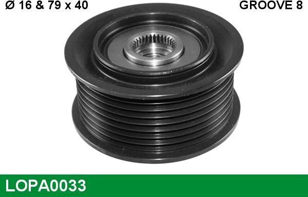 LUCAS LOPA0033 - Pulley, alternator, freewheel clutch car-mod.net