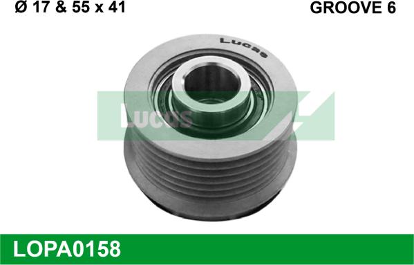 LUCAS LOPA0158 - Pulley, alternator, freewheel clutch car-mod.net