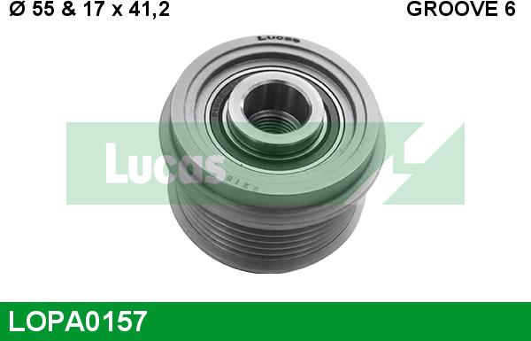 LUCAS LOPA0157 - Pulley, alternator, freewheel clutch car-mod.net