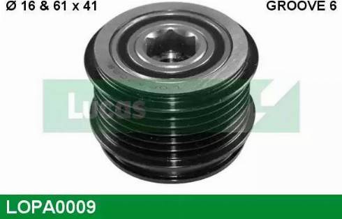 Lucas Engine Drive LOPA0009 - Pulley, alternator, freewheel clutch car-mod.net