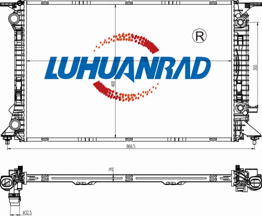 LUHUANRAD 101-1014 - Radiator, engine cooling car-mod.net