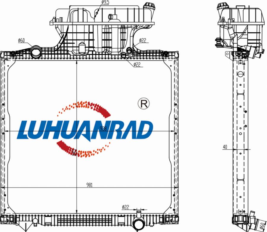 LUHUANRAD 102-0401 - Radiator, engine cooling car-mod.net