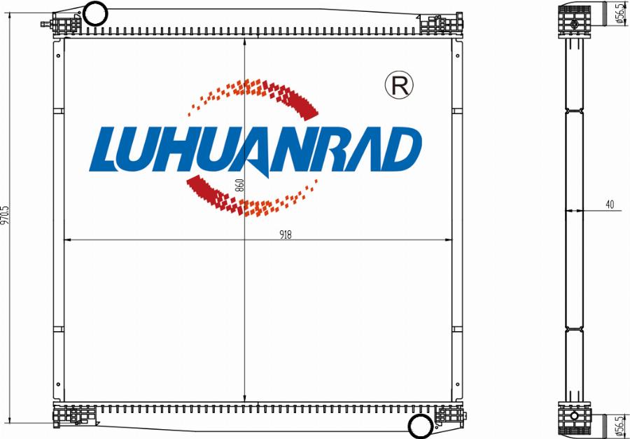 LUHUANRAD 102-0596 - Radiator, engine cooling car-mod.net