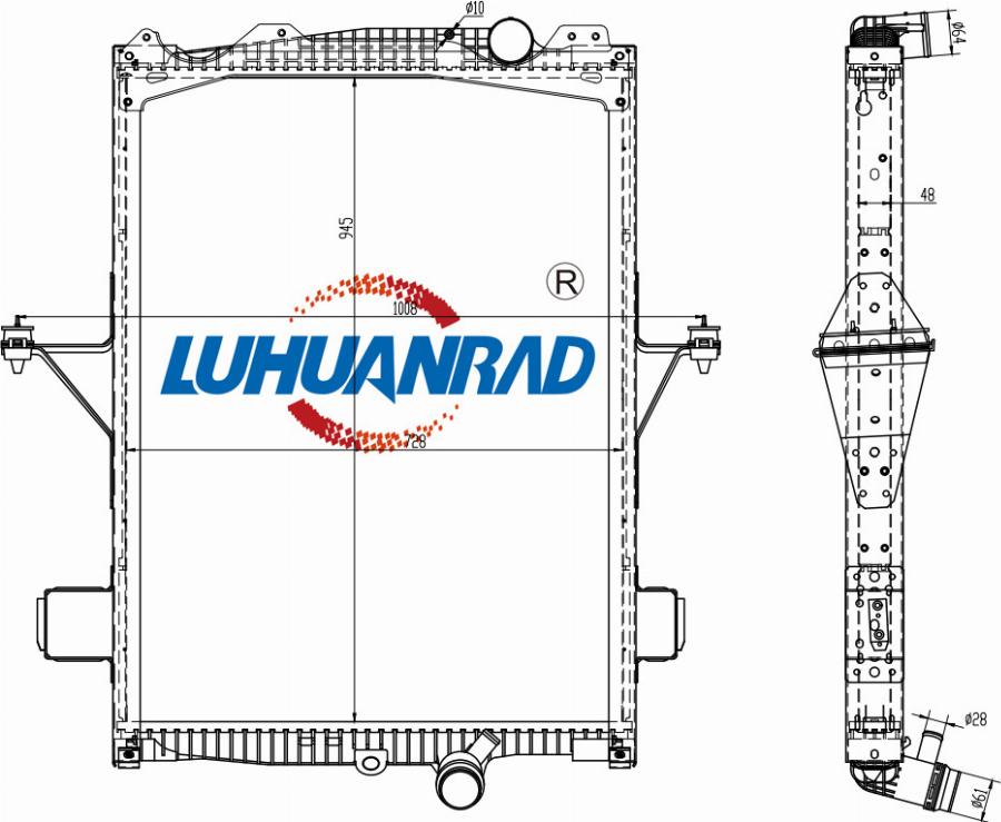 LUHUANRAD 102-0655 - Radiator, engine cooling car-mod.net