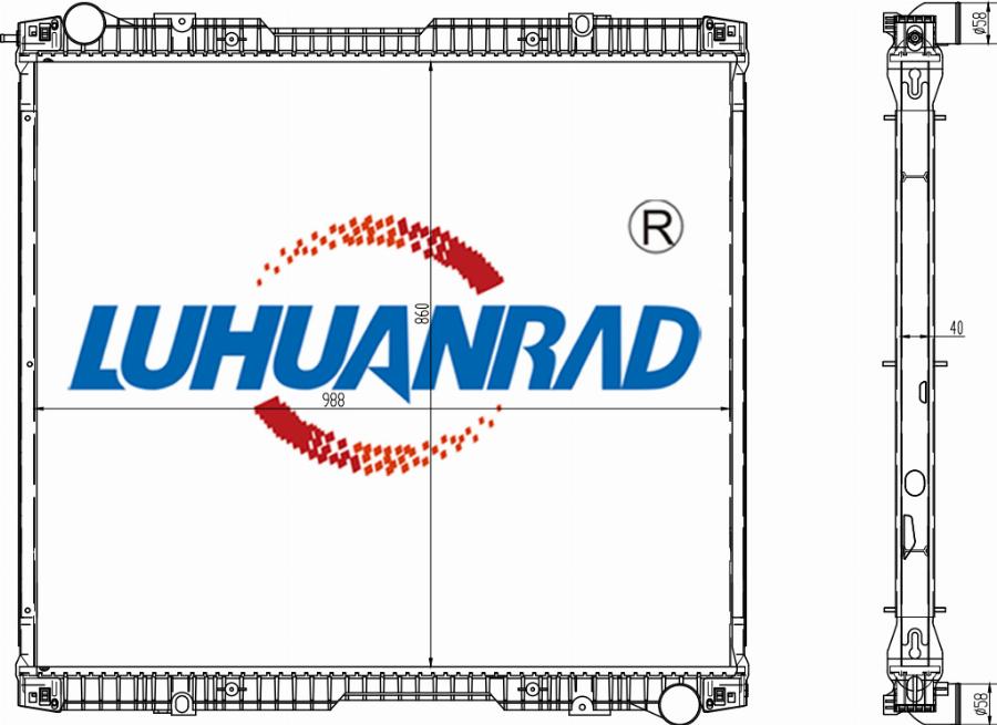 LUHUANRAD 102-0606 - Radiator, engine cooling car-mod.net