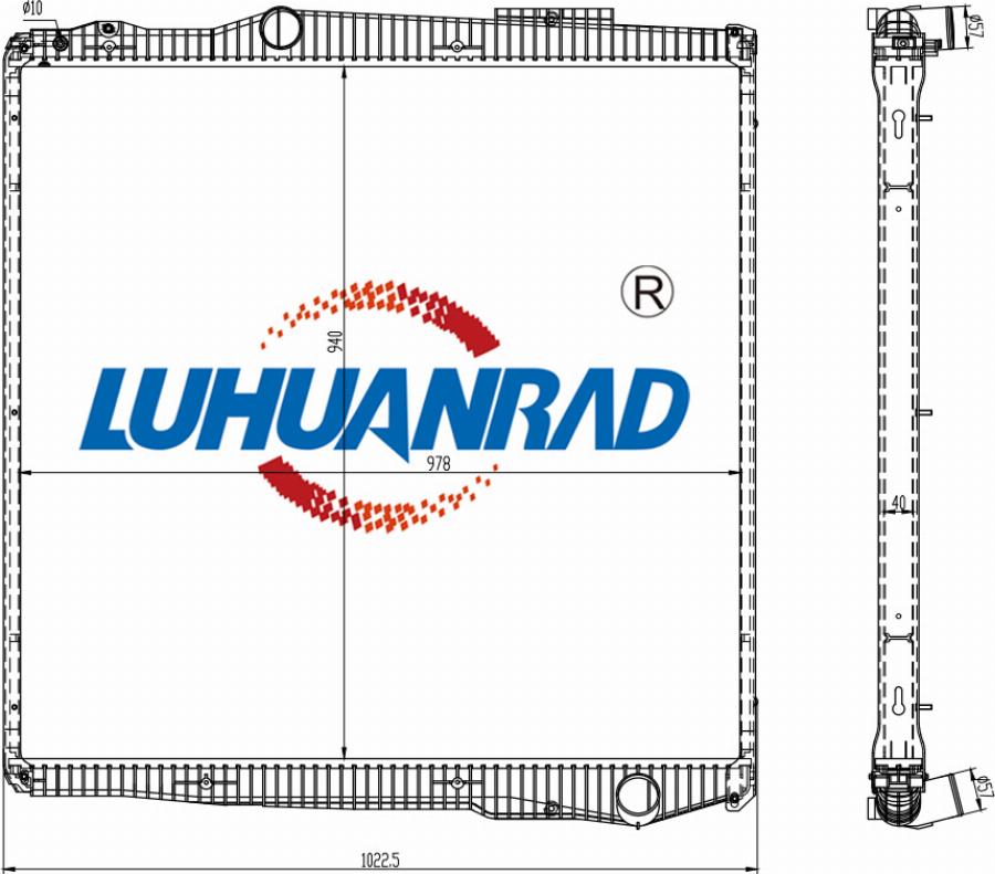 LUHUANRAD 102-0610 - Radiator, engine cooling car-mod.net
