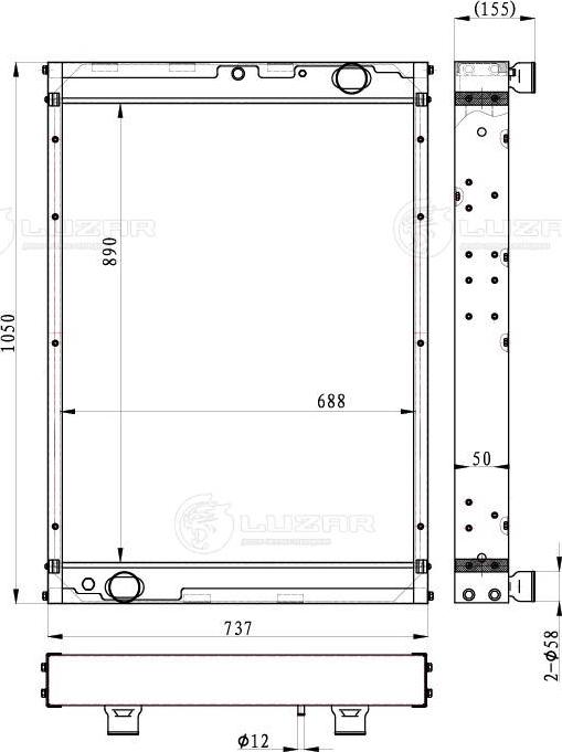 Luzar LRc 0765b - Radiator, engine cooling car-mod.net