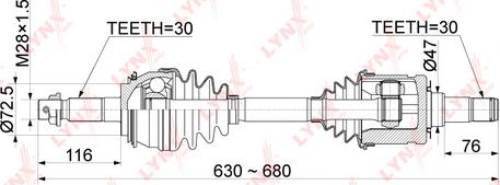 LYNXauto CD-1156 - Drive Shaft car-mod.net
