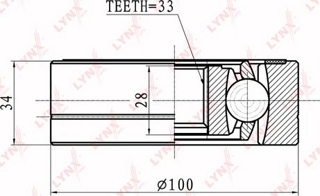 LYNXauto CI-8008 - CV Joint Kit, drive shaft car-mod.net