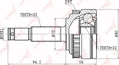 LYNXauto CO-5903A - CV Joint Kit, drive shaft car-mod.net