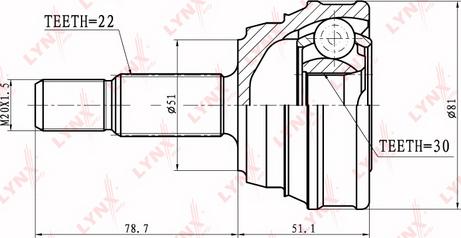 LYNXauto CO-8000 - CV Joint Kit, drive shaft car-mod.net