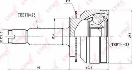LYNXauto CO-3640A - CV Joint Kit, drive shaft car-mod.net