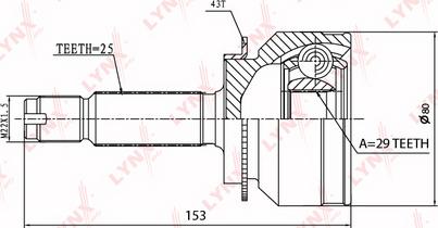 LYNXauto CO-3641A - CV Joint Kit, drive shaft car-mod.net