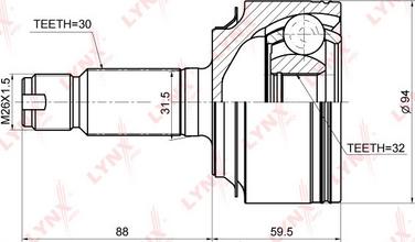 LYNXauto CO-3671 - CV Joint Kit, drive shaft car-mod.net
