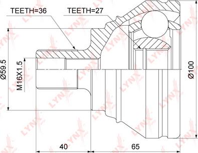 LYNXauto CO-3821 - CV Joint Kit, drive shaft car-mod.net