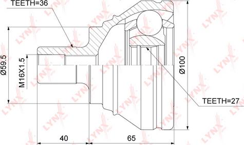 LYNXauto CO-3870 - CV Joint Kit, drive shaft car-mod.net