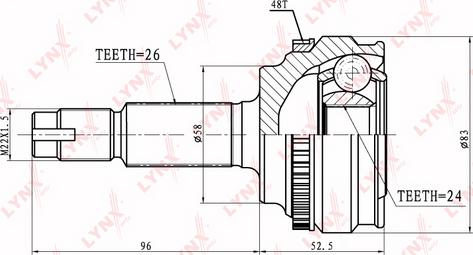 LYNXauto CO-7520A - CV Joint Kit, drive shaft car-mod.net