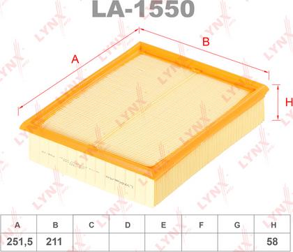 LYNXauto LA-1550 - Engine Air Filter car-mod.net