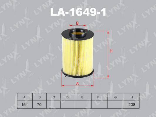 LYNXauto LA-1649-1 - Engine Air Filter car-mod.net