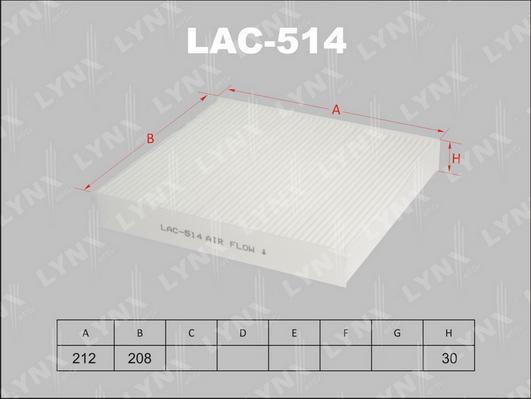 LYNXauto LAC-514 - Filter, interior air car-mod.net