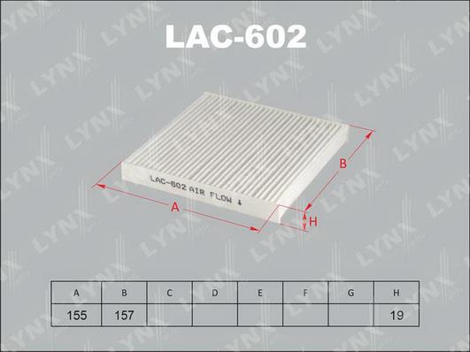 LYNXauto LAC-602 - Filter, interior air car-mod.net