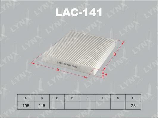 LYNXauto LAC-141 - Filter, interior air car-mod.net