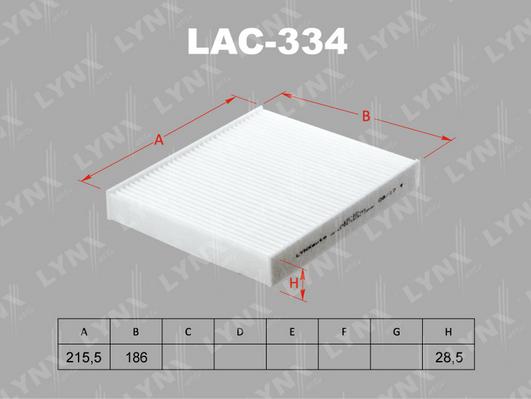 LYNXauto LAC-334 - Filter, interior air car-mod.net
