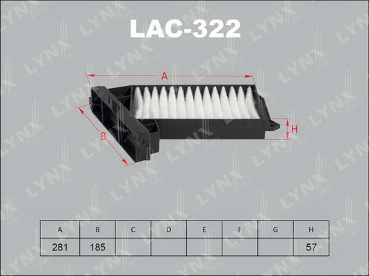 LYNXauto LAC-322 - Filter, interior air car-mod.net