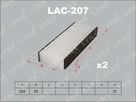 LYNXauto LAC-207 - Filter, interior air car-mod.net