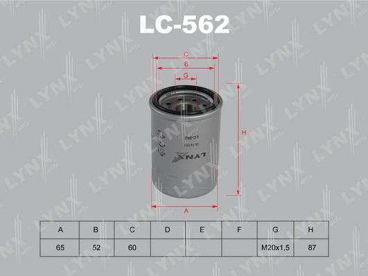 LYNXauto LC-562 - Oil Filter car-mod.net