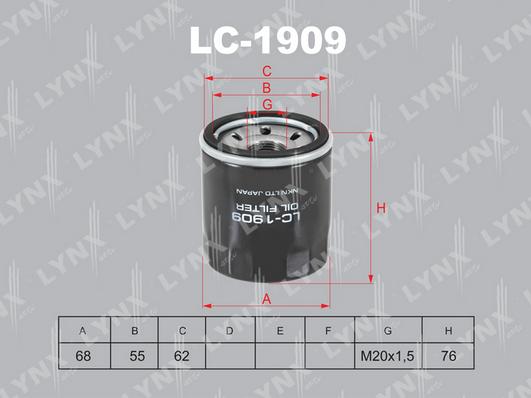 LYNXauto LC-1909 - Oil Filter car-mod.net