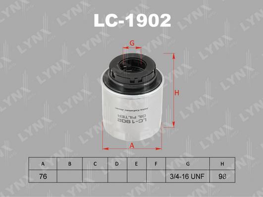 LYNXauto LC-1902 - Oil Filter car-mod.net