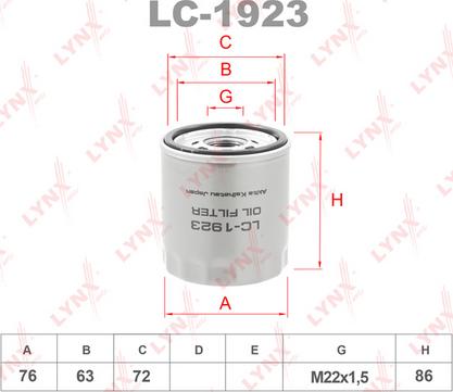 LYNXauto LC-1923 - Oil Filter car-mod.net