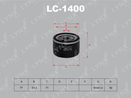 LYNXauto LC-1400 - Oil Filter car-mod.net