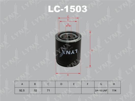 LYNXauto LC-1503 - Oil Filter car-mod.net
