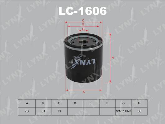 LYNXauto LC-1606 - Oil Filter car-mod.net