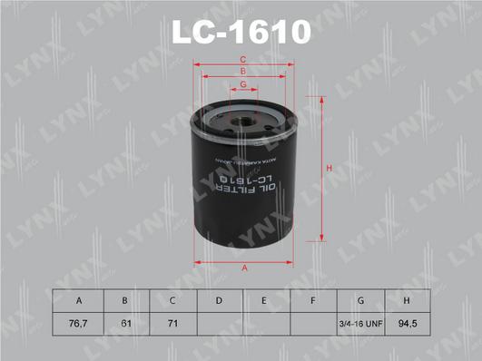 LYNXauto LC-1610 - Oil Filter car-mod.net