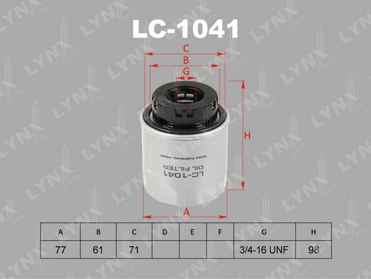 LYNXauto LC-1041 - Oil Filter car-mod.net