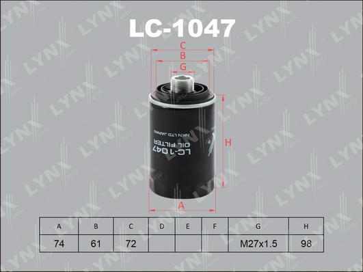 LYNXauto LC-1047 - Oil Filter car-mod.net