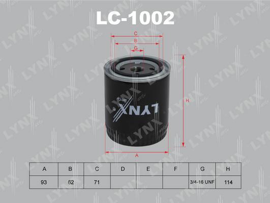 LYNXauto LC-1002 - Oil Filter car-mod.net