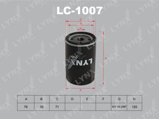 LYNXauto LC-1007 - Oil Filter car-mod.net