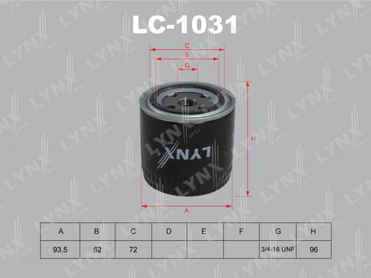 LYNXauto LC-1031 - Oil Filter car-mod.net