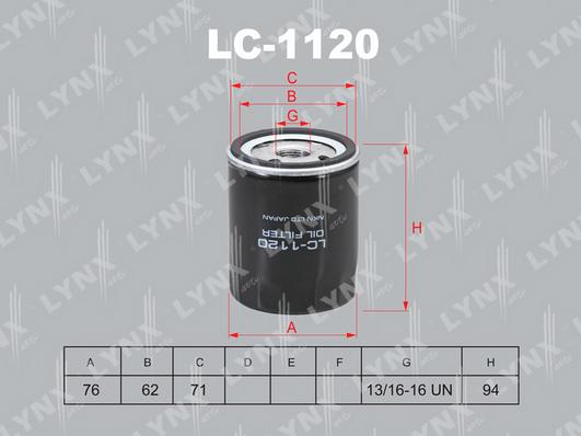 LYNXauto LC-1120 - Oil Filter car-mod.net