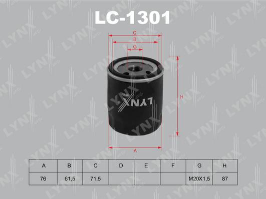 LYNXauto LC-1301 - Oil Filter car-mod.net