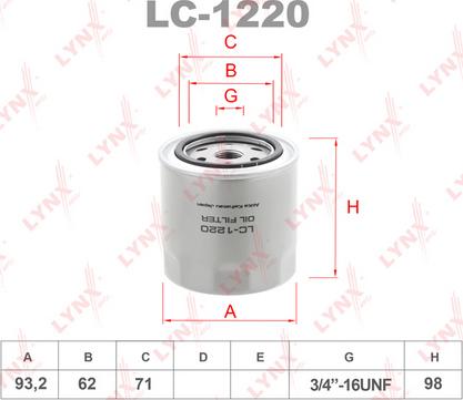 LYNXauto LC-1220 - Oil Filter car-mod.net