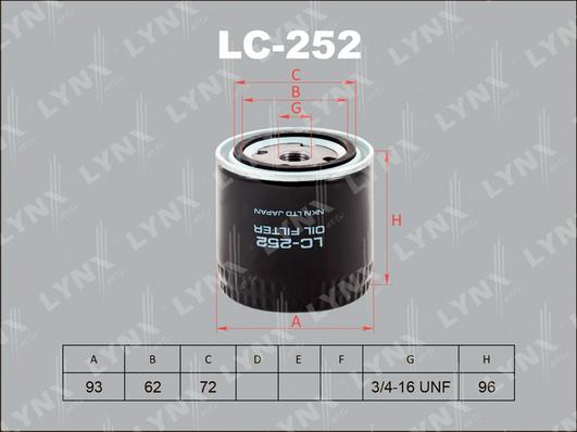 LYNXauto LC-252 - Oil Filter car-mod.net