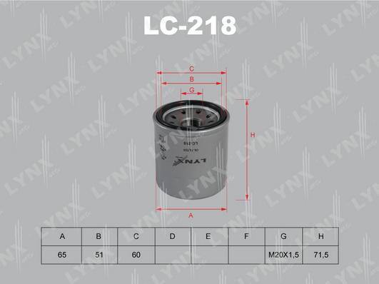 LYNXauto LC-218 - Oil Filter car-mod.net